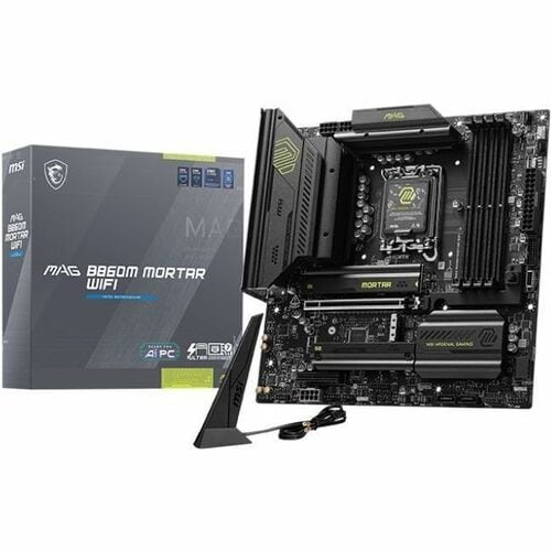 MSI MAG B860M Mortar WiFi Micro-ATX Motherboard – LGA 1700, DDR4/DDR5 Compatible MSI MAG B860M Mortar WiFi Micro-ATX Motherboard – LGA 1700, DDR4/DDR5 Compatible